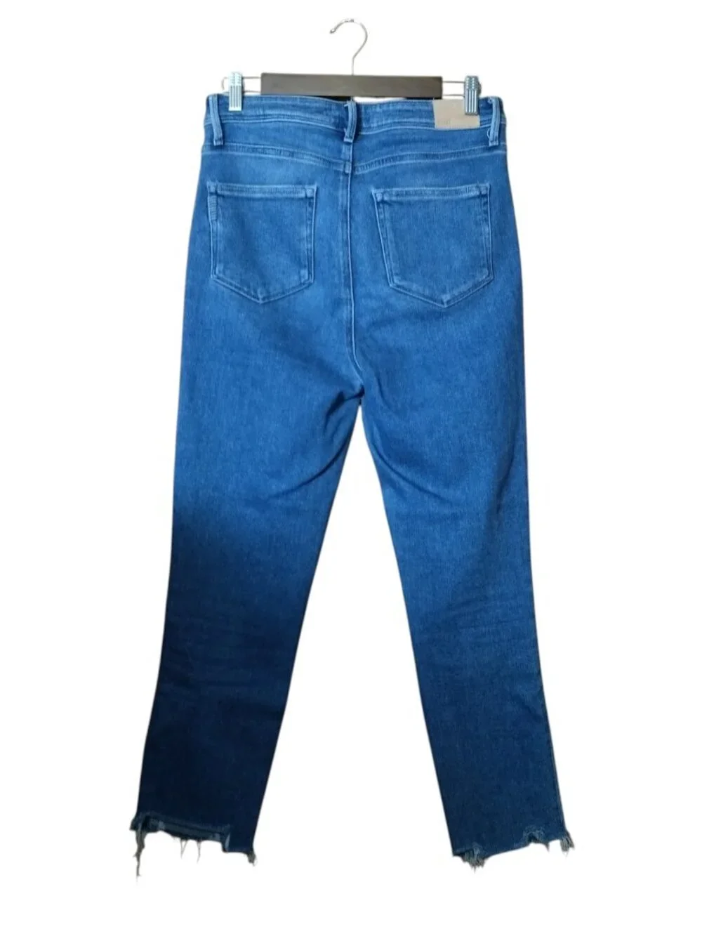 PAIGE Sarah Slim Crop Skysong Wash Size 29 Destroyed Hem Casual Denim Jeans